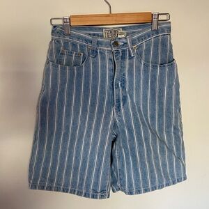 Vintage Striped Denim Shorts